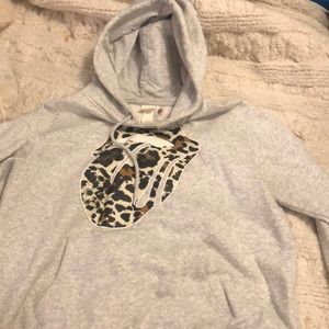 H&M Rolling Stones Leopard Print Logo Hoodie